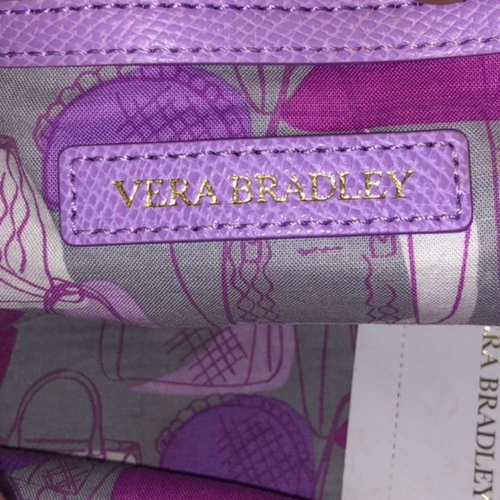 Vera Bradley Lavender Purple Patterned Satchel - Picture 5 of 6